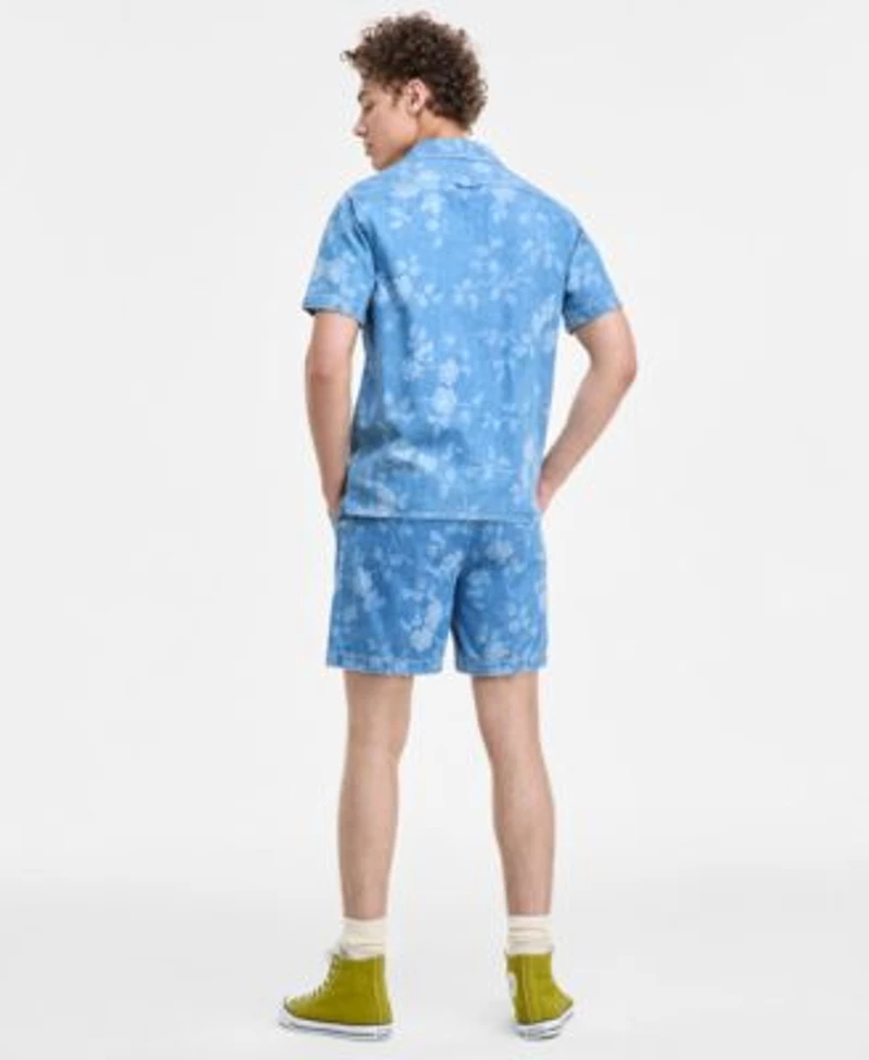 Sun Stone Mens Floral Denim Shirt Shorts Sneakers Exclusively At Macys