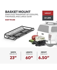 Yakima Exo GearWarrior Sturdy Heavy Duty Alloy Steel Cargo Basket Mount, Black