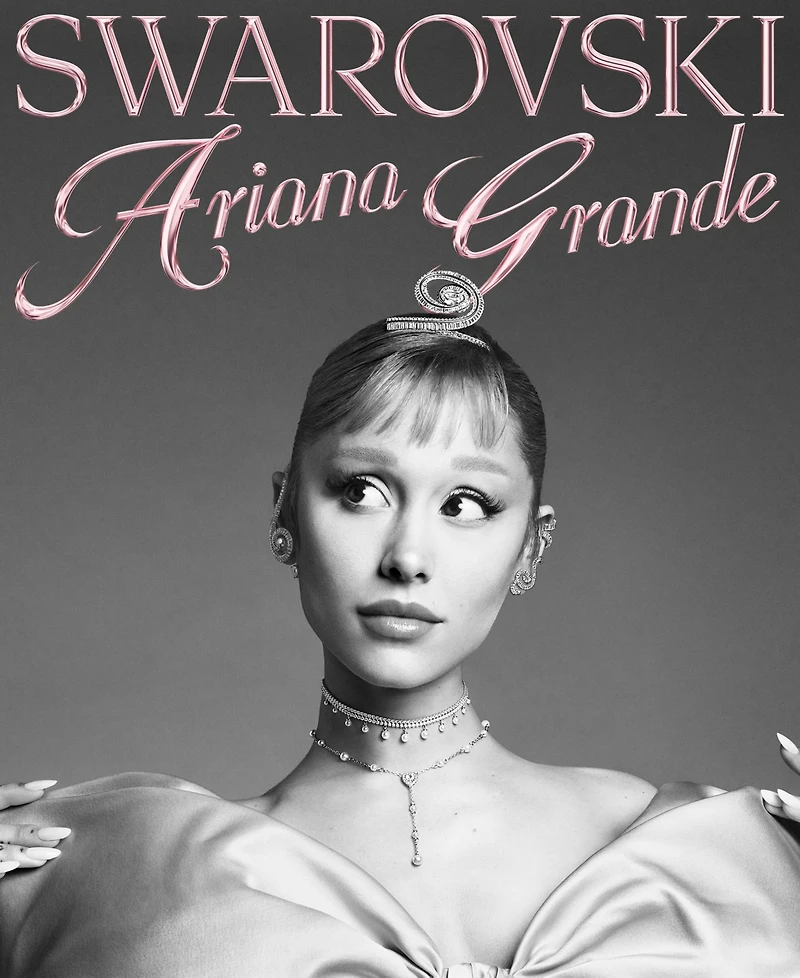 Swarovski Ariana Grande x Swarovski Rhodium Plated Heart Mixed Cuts Y Necklace