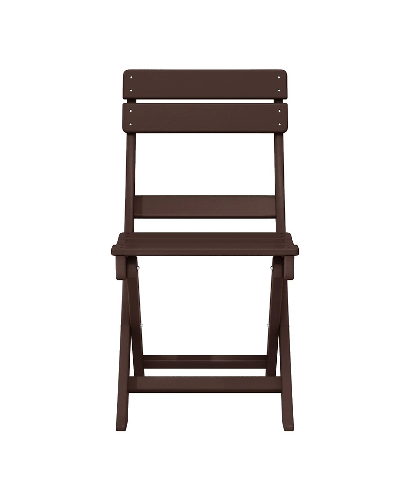3-Piece Outdoor Hdpe Folding Patio Bistro Table and Chairs