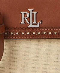 Lauren Ralph Lauren Straw & Leather Small Marcy Camera Bag