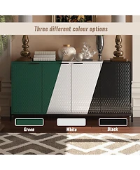 Modern Storage Cabinet with Adjustable Shelves, 65IN Accent Cabinet with 4 Doors, Decorative Cabinets for Living Room, Kitchen, Office
