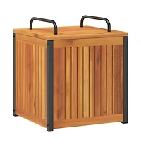 Patio Cushion Box 17.7"x17.7"x17.7"/20.9" Solid Wood Acacia and Steel