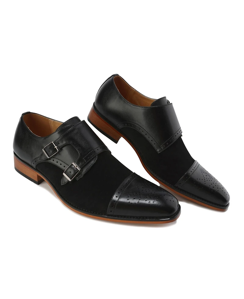 Gino Vitale Men's Double Monk Strap Two-Tone Loafer