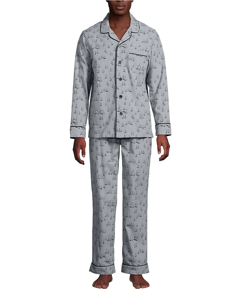 Lands' End Men's Long Sleeve Essential Pajama Set