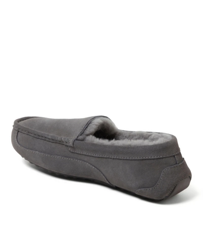 Dearfoams Men's Fireside By Melbourne Genuine Shearling Moccasin Slipper