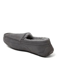 Dearfoams Men's Fireside By Melbourne Genuine Shearling Moccasin Slipper