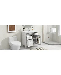 Streamdale 30" Modern Bathroom Vanity Single Sink, 2 Drawers, Tip-out