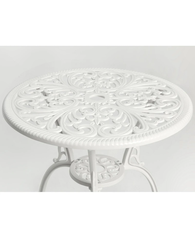 Streamdale Best Choice Products 3-Piece Outdoor Rust-Resistant Cast Aluminum Patio Bistro Set white