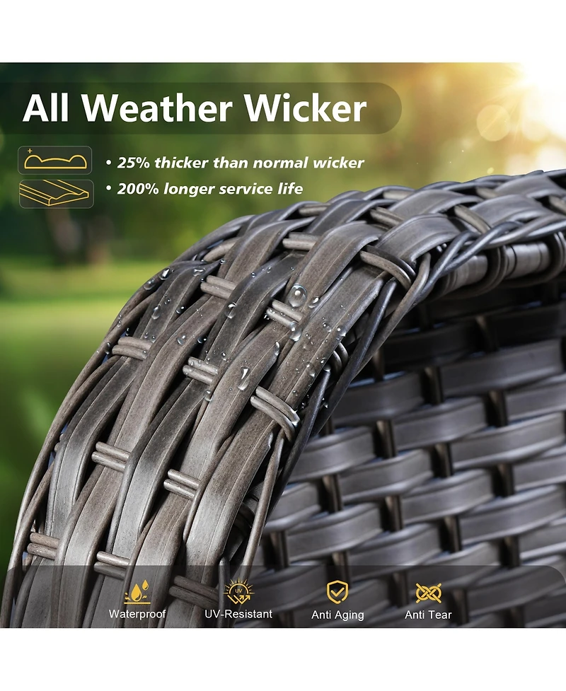 Xizzi 2-Piece Outdoor Patio Furniture Set with High Back Chairs, All Weather Wicker Conversation for Garden and Backyard