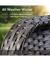 Xizzi 2-Piece Outdoor Patio Furniture Set with High Back Chairs, All Weather Wicker Conversation for Garden and Backyard