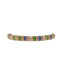 Laundry by Shelli Segal Gold Tone and Multi Color Disc 2pc Stretch Bracelet Set