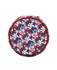 Disney Stitch Hibiscus Print Round Blue 5" Travel Box Organizer