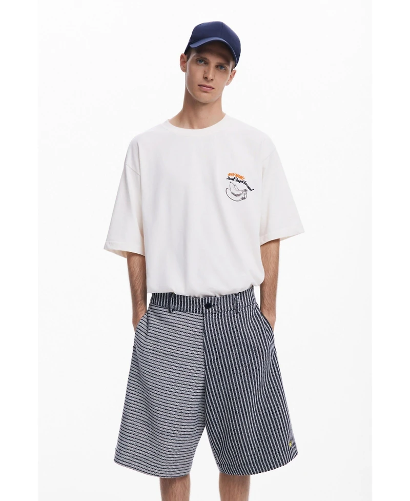 Desigual Men's Baggy striped Bermuda shorts