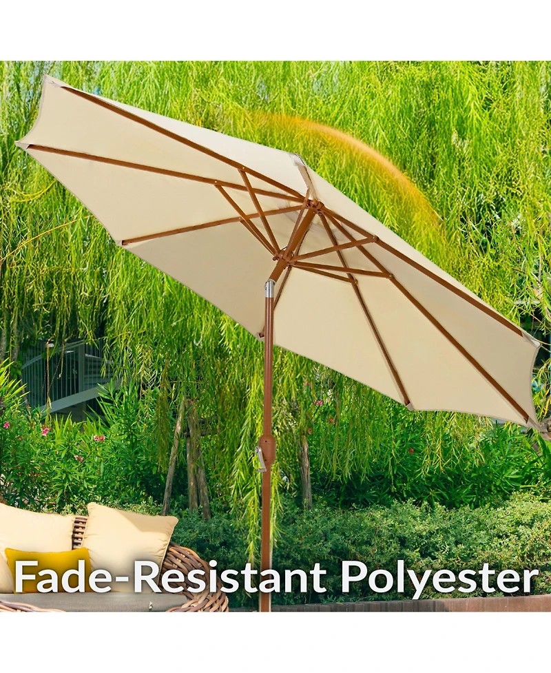 8.5 ft Outdoor Patio Umbrella with Push Button Tilt and Crank
