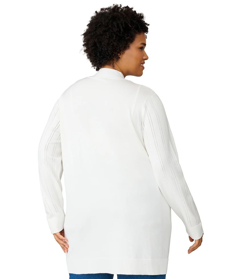 Melissa Paige Plus Size Open-Front Cardigan Sweater, Exclusively at Macy's