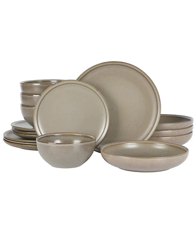 Gibson Elite Beckett Stoneware Matte Reactive Glaze 16 Pc. Dinnerware Set, Service for 4
