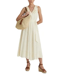 Lauren Ralph Lauren Crochet-Straw Medium Whitney Tote