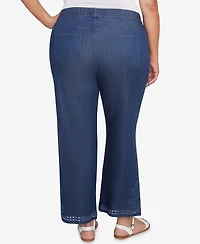 Ruby Rd. Plus Eyelet Embroidered Dark Flare Jeans