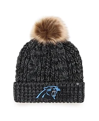 '47 Brand Women's Black Carolina Panthers Meeko Cuffed with Pom Knit Hat