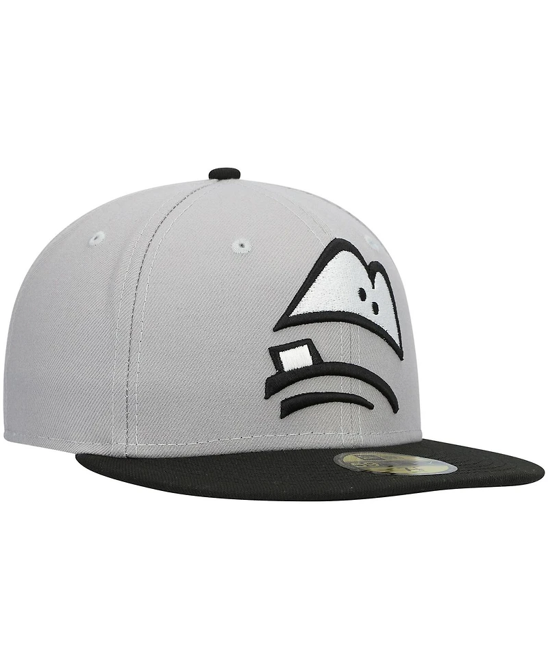 Men's New Era Gray Lansing Lugnuts Authentic Collection Road 59FIFTY Fitted Hat