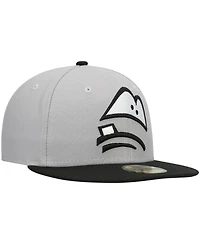 Men's New Era Gray Lansing Lugnuts Authentic Collection Road 59FIFTY Fitted Hat