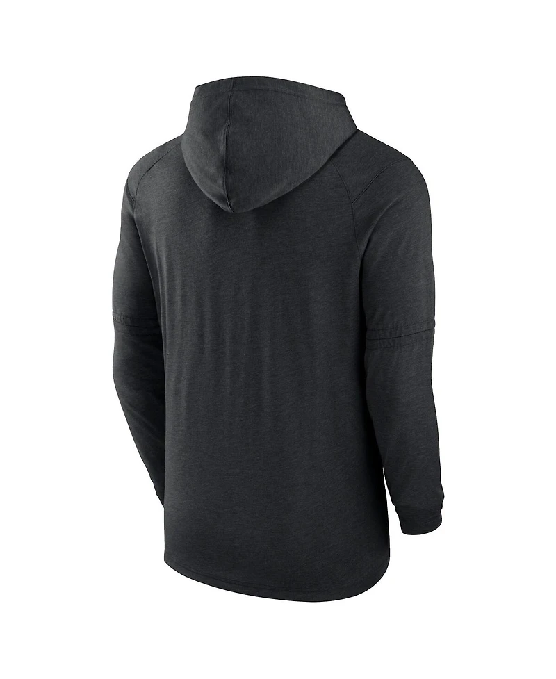 Men's Nike Heather Black Tampa Bay Rays Authentic Collection Early Work Tri-Blend Performance Pullover Hoodie