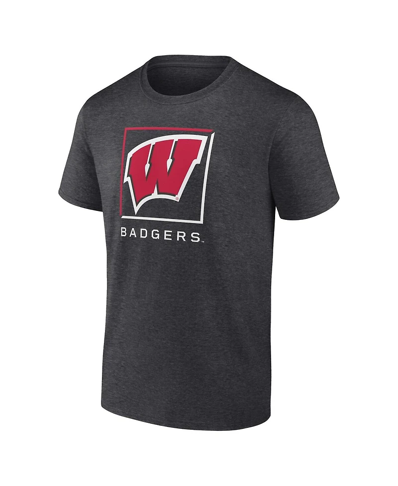 Fanatics Men's Charcoal Wisconsin Badgers Fundamentals Halved Team T-Shirt