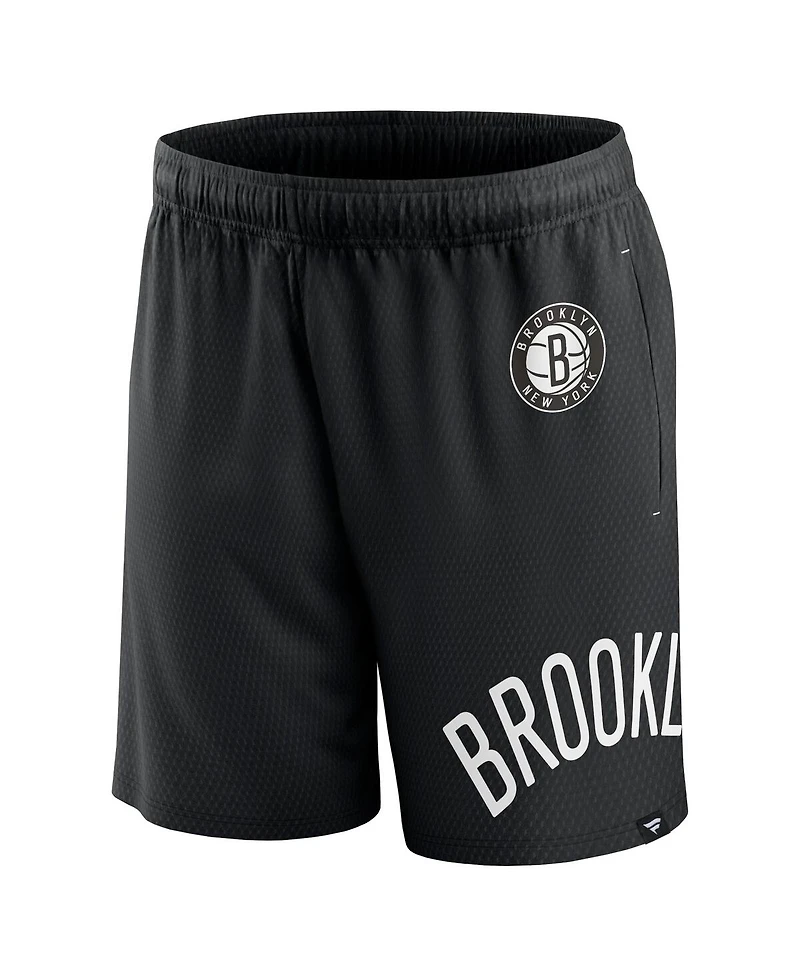 Men's Fanatics Black Brooklyn Nets Free Throw Mesh Shorts