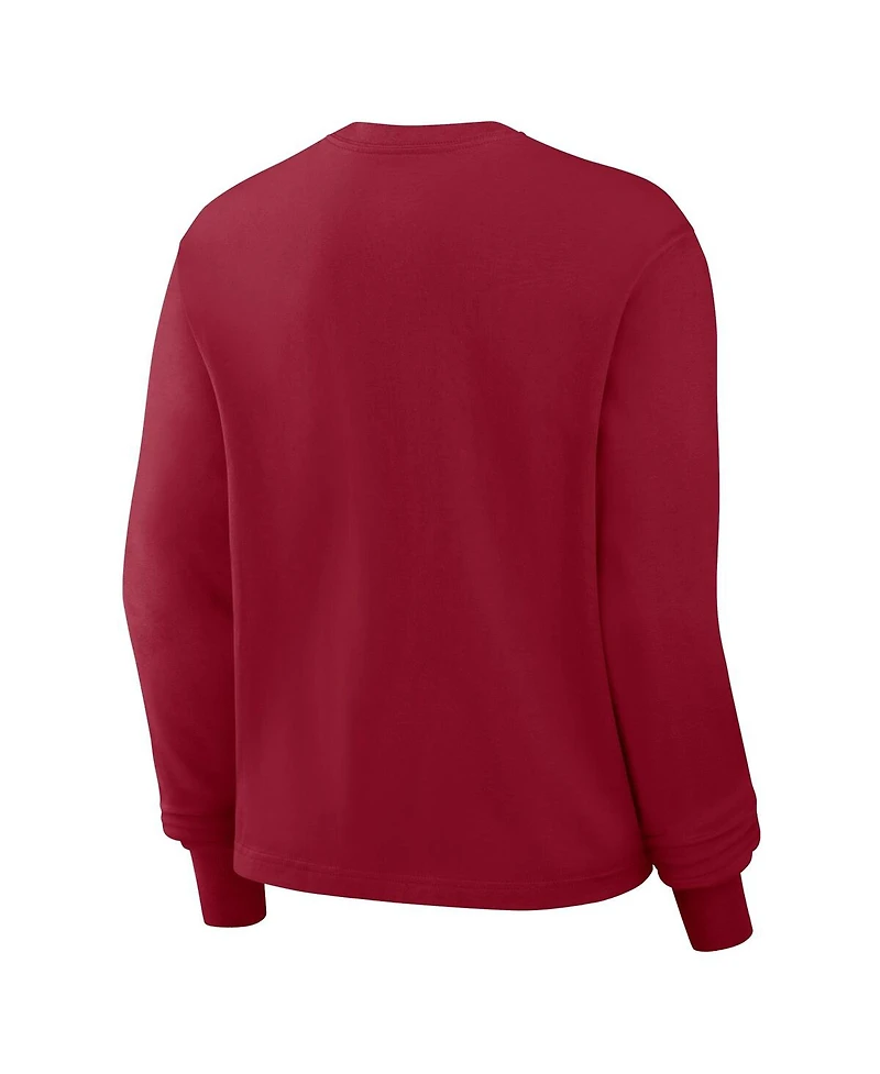 Jordan Women's Crimson Oklahoma Sooners Primetime University Long Sleeve Boxy T-Shirt