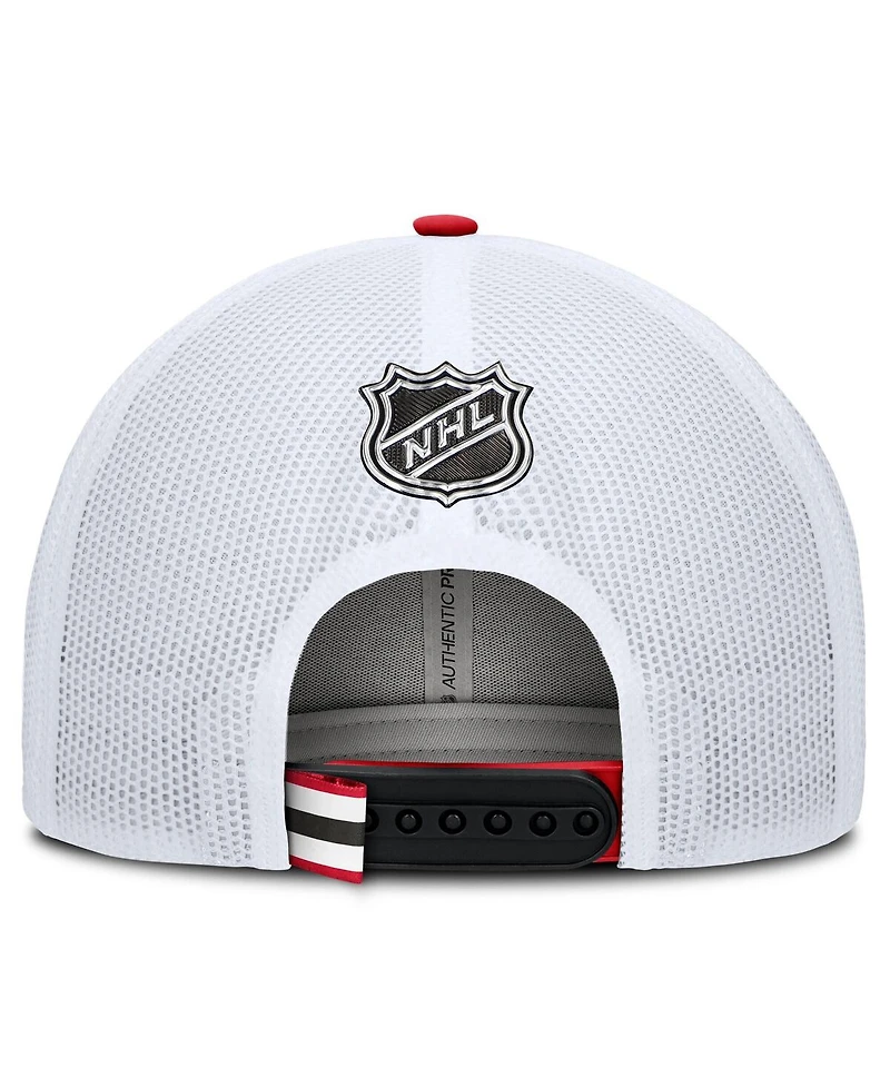 Fanatics Men's /White New Jersey Devils Authentic Pro Rink Trucker Hat