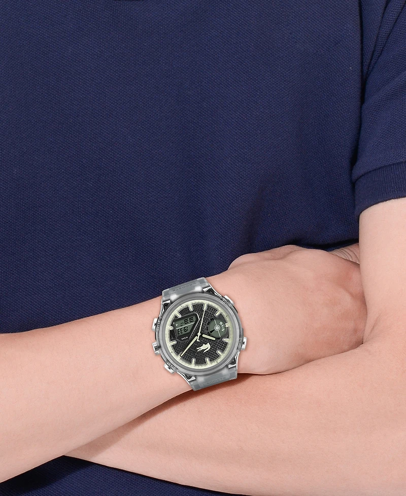Lacoste Men's LC33 Clear Silicone Strap Watch, 45mm