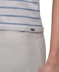 Dkny Jeans Petite Striped Crewneck T-Shirt