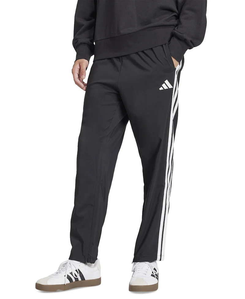 adidas Men's Stanford Essential Three-Stripes Open Hem Track Pants