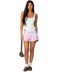 Edikted Womens Baylee Contrast Striped Shorts