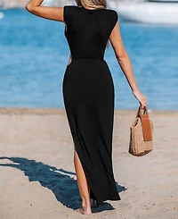Cupshe Women's Chic Temptation Black Midi Beach Dress
