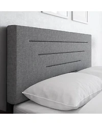 Cordoba Linen Upholstered Platform Bed Frame with Adjustable Headboard