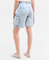 On 34th Women's High Rise Cargo Bermuda Jean Shorts, Exclusively at Macy's