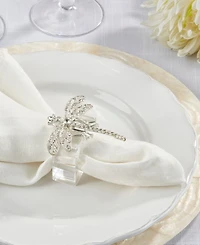 Saro Lifestyle Bejeweled Dragonfly Napkin Ring, Set of 4