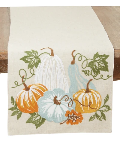 Saro Lifestyle Harvest Bounty Pumpkin Table Runner, 16" x 70"