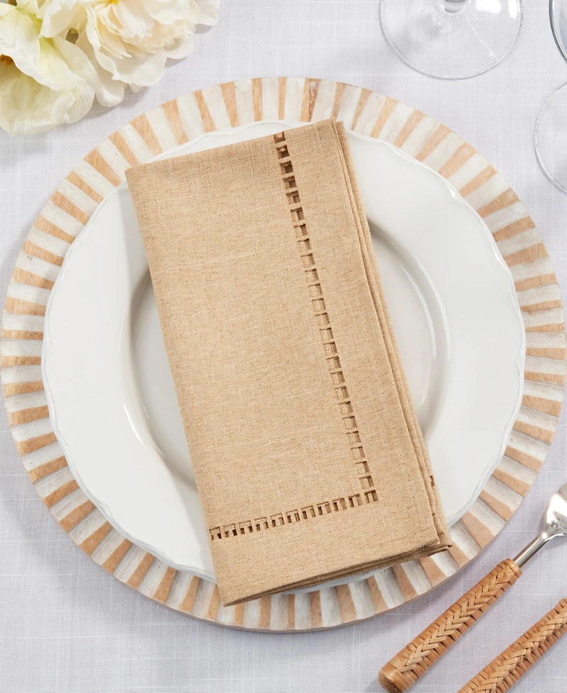 Saro Lifestyle Laser-Cut Hemstitch Napkin, Set of 4