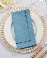 Saro Lifestyle Laser-Cut Hemstitch Napkin, Set of 4