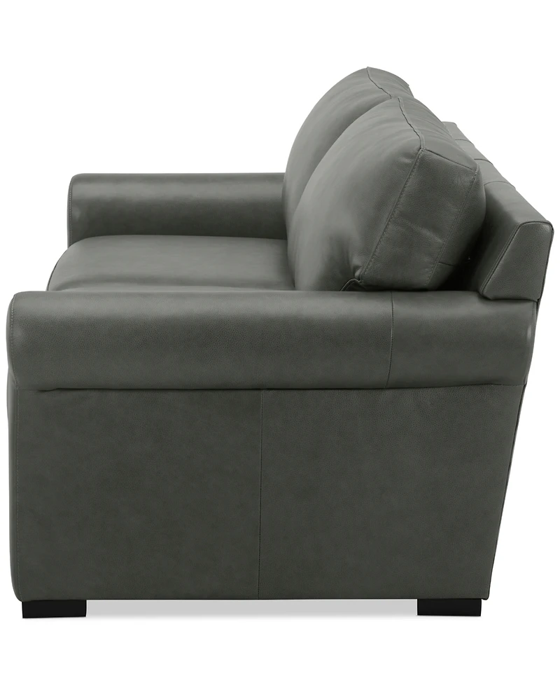 Radley Roll Arm 74" Leather Apartment Sofa, Exclusively at Macy's