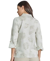 Jones New York Women's Embroidered Lined-Blend Blouse