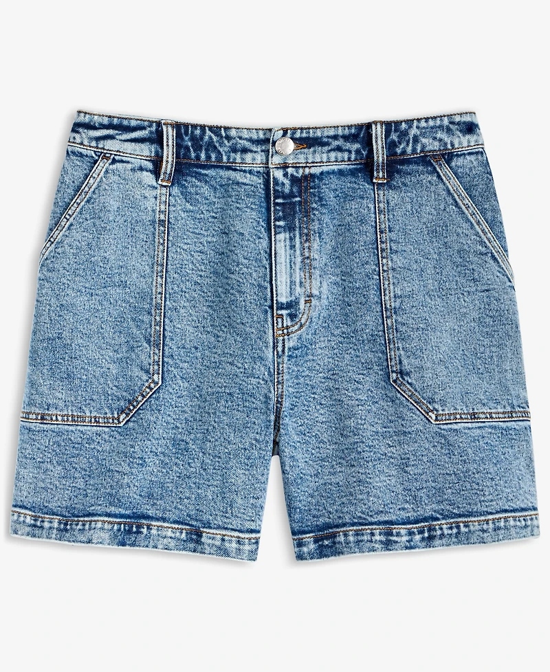 On 34th Women's High Rise Utility Midi Denim Shorts, Exclusively at Macy's