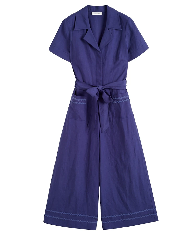 Chinti & Parker Women's Linen Blend La Mer Jumpsuit