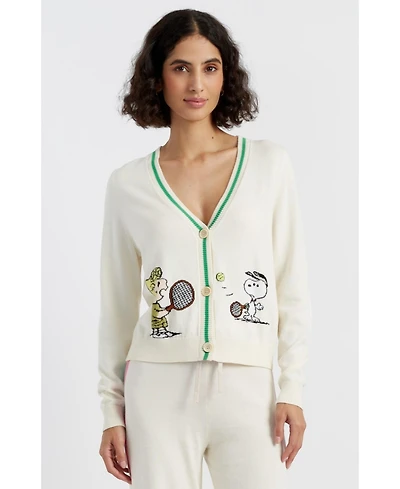 Chinti & Parker Women's Cotton Peanuts Racquet Club Cardigan