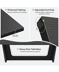 Tribesigns 70.87-Inch Dining Room Table for 6-8 People, Rectangular Farmhouse Kitchen with Solid Pedestal