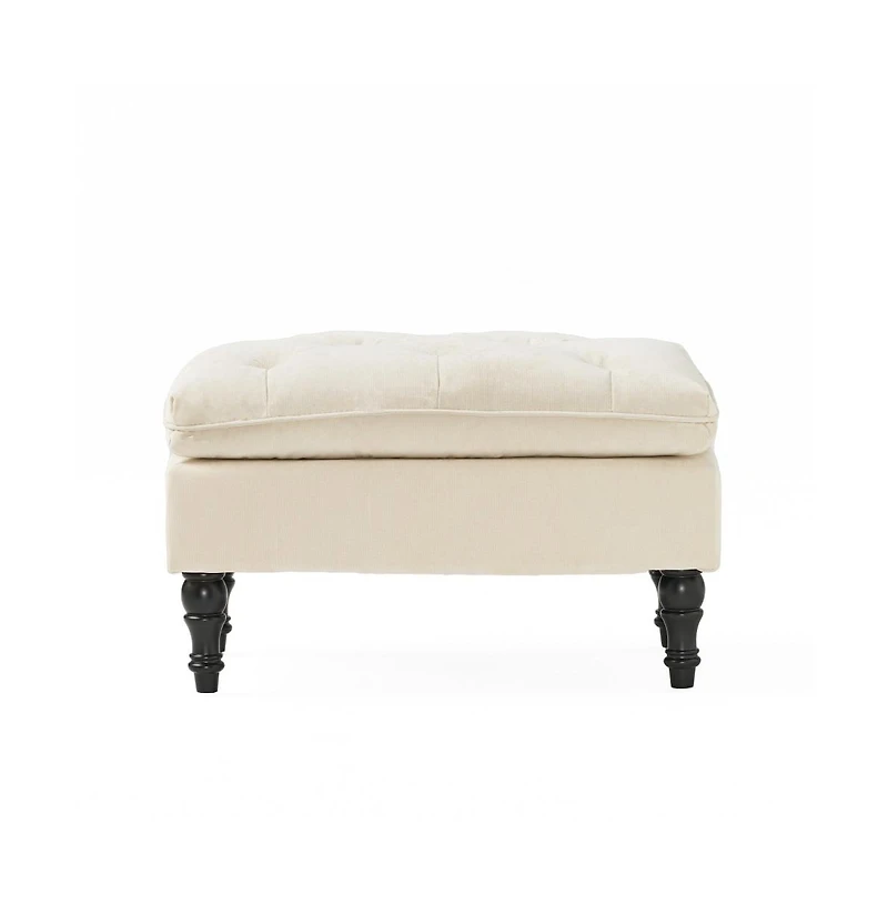 Plush Pillow Top Button-Tufted Ottoman, Upholstered Contemporary Footrest and Extra Seating-The Pop Home