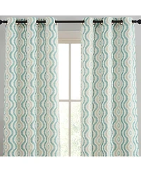 Hlc.me Tanner Ogee Ikatt Damask Patterned Window Grommet Curtains Bedroom